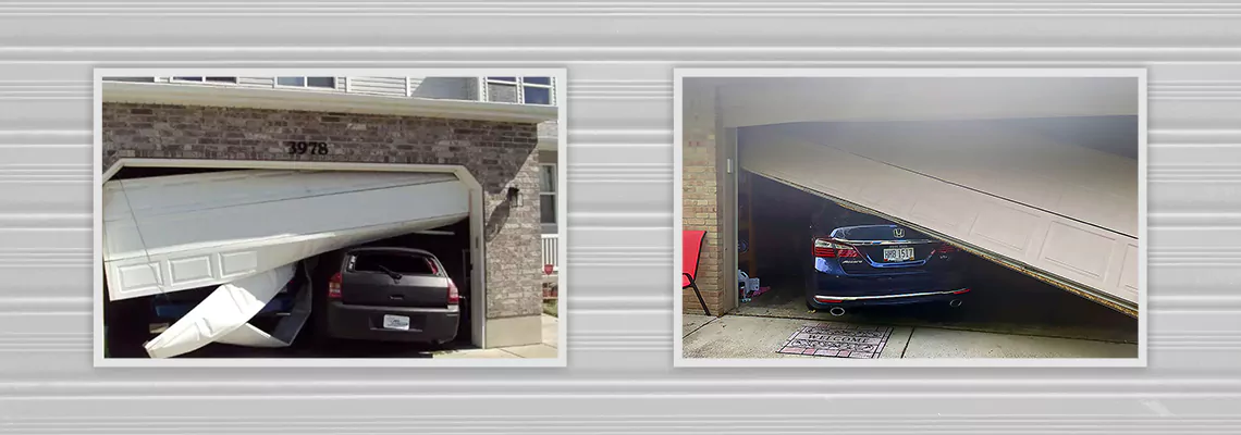 Repair Commercial Garage Door Got Hit By A Car in North Chicago, Illinois